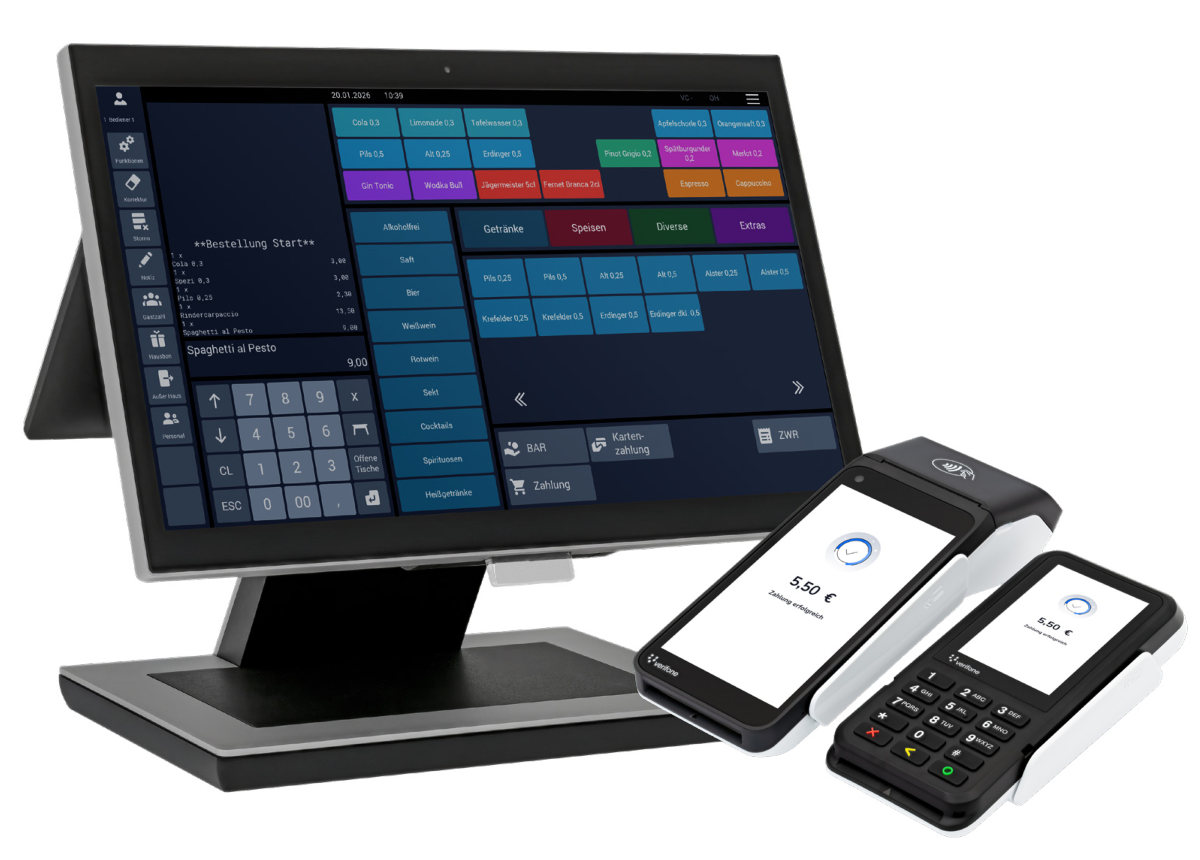 Vectron POS 8 mit zwei Kartenterminals von Shift4